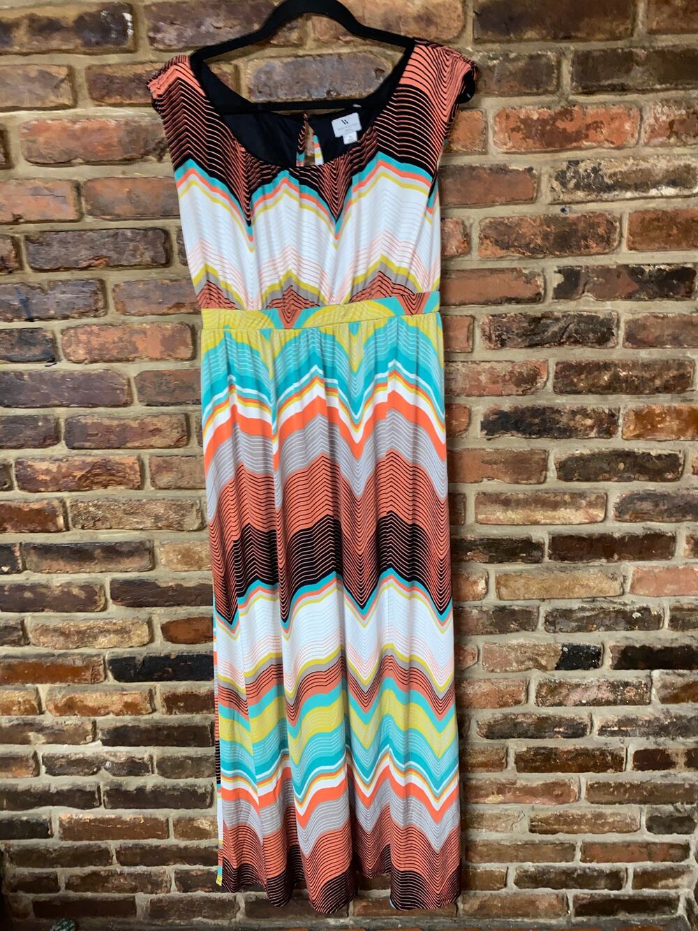 Worthington Multicolored Stripe Sleeveless Maxi Dress Women's Size Medium